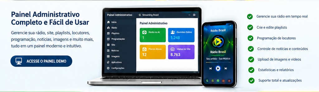 Painel administrativo e aplicativo